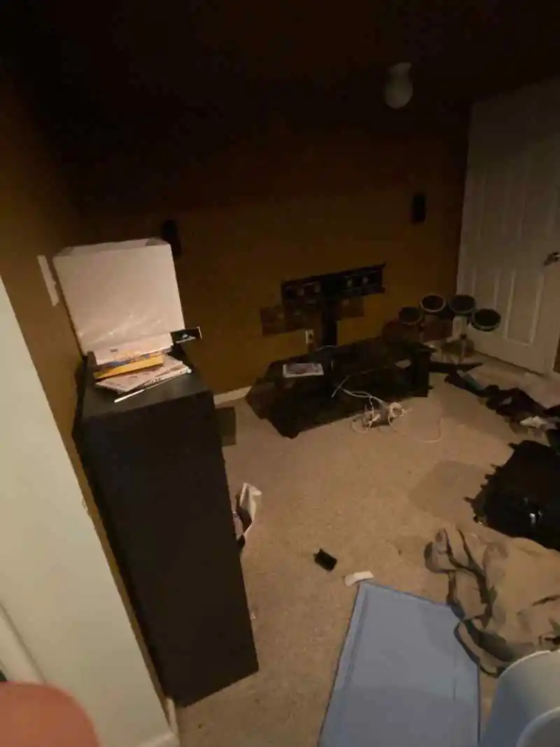 Unwanted items in an apartment room